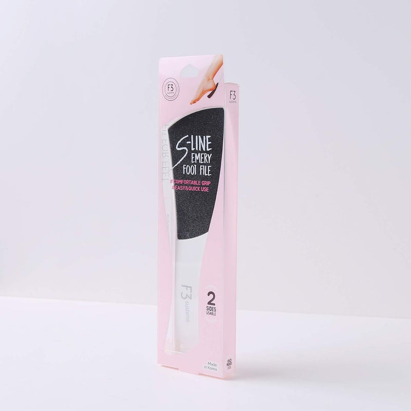 F3 Systems S-Line Emery Foot file  Colossal Double-Sided Pedicure Tool  Effective for Cracked Heel  Ergonomic Design for Easy Grip - Image 2